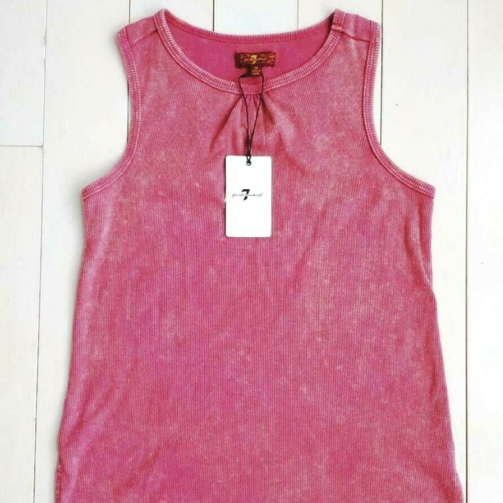 7 FOR  ALL MANKIND Girls Ribbedd Tank Top Washed